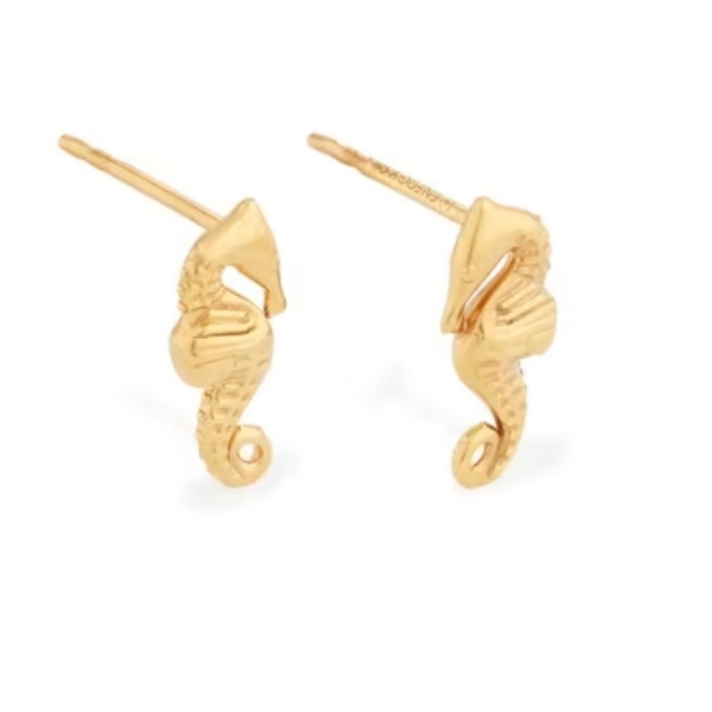 ALEX AND ANI Seahorse Stud Earrings| NWT| 14kt Gold Over Sterling Silver